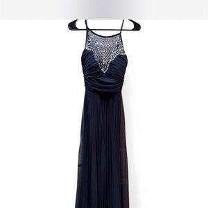 Elegant Navy Blue Evening Dress